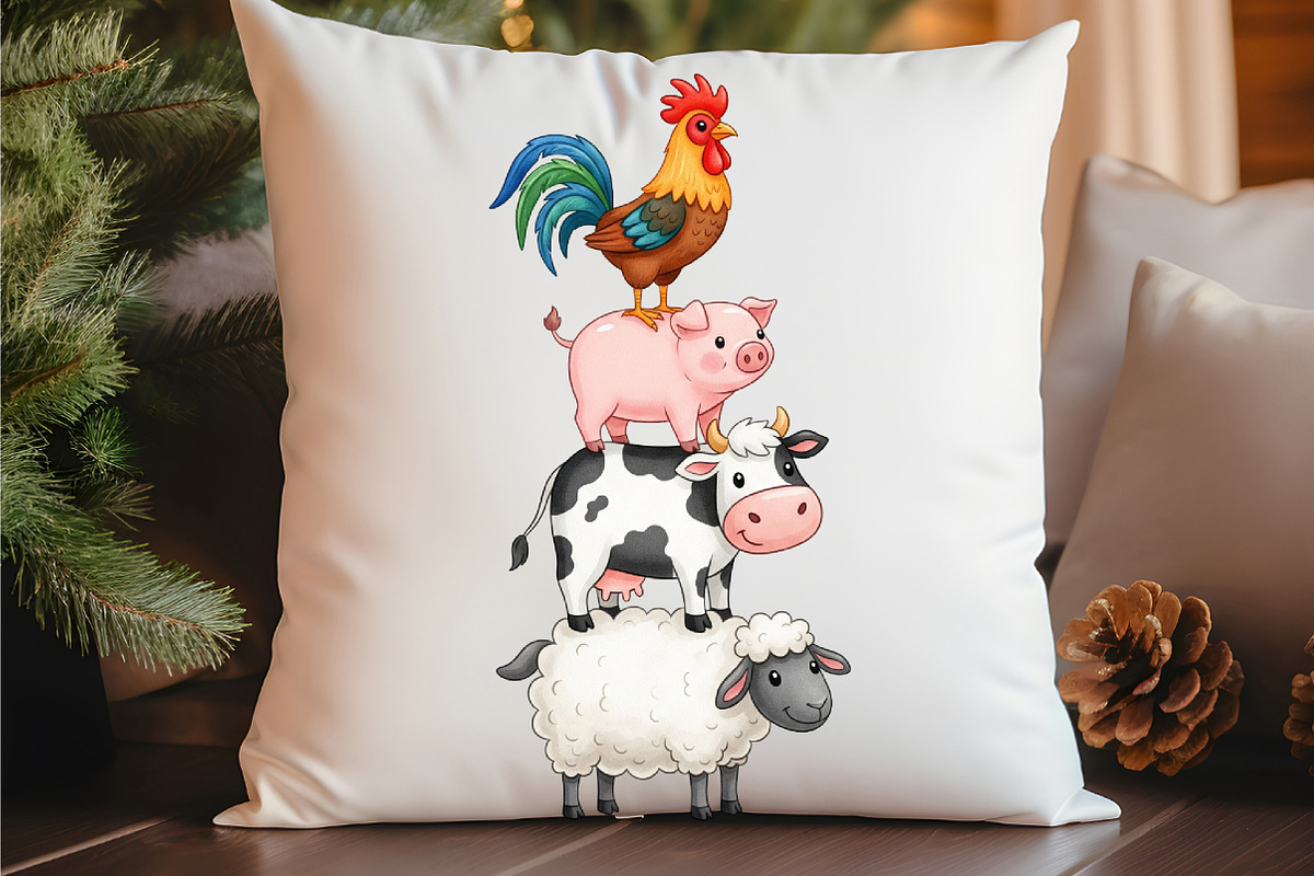 Farm Animals Watercolor Clipart, an Illustration by Watercolor design (Photo 4 of 6)