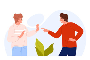 Conflict and Aggression Between Two, an Illustration by Flashvector