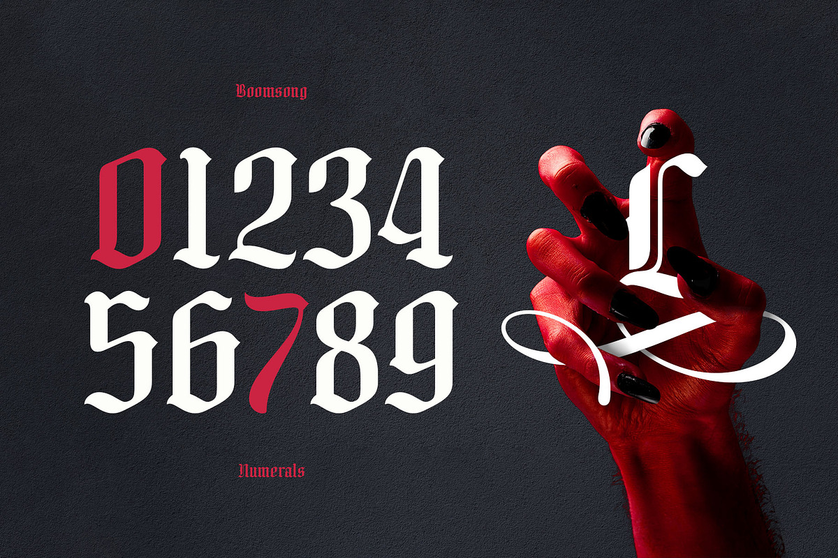 Boomsong Typeface, a Blackletter Font by alit design (Photo 9 of 16)