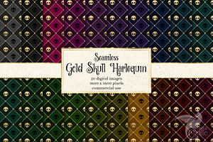 Gold Skull Harlequin Patterns