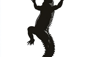 Silhouette of a Crocodile leaping up, an Animal Photo by Pixeness Studio