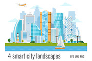 4 urban smart city landscapes, a Work Illustration by Primula`s shop (Thumbnail 2 of 4)