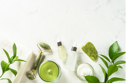 Jade roller and gua sha stone, a Health & Medical Photo by Nadia-nb
