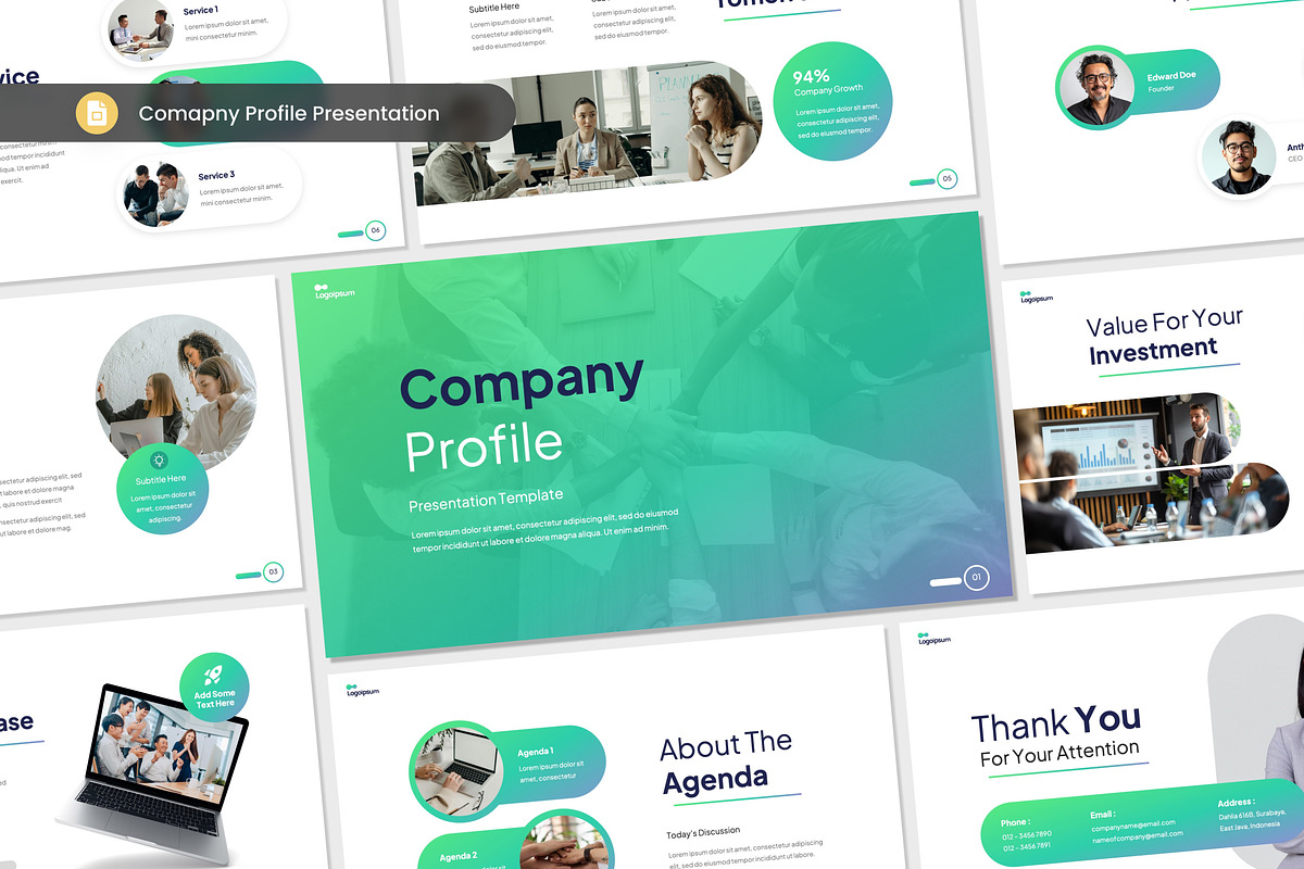 Company Profile Presentation Slides, a Presentation Template by Antstheme (Photo 1 of 2)