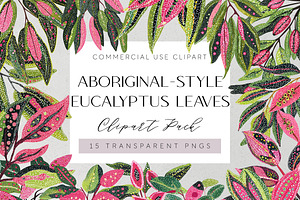Aboriginal-Style Eucalyptus Clipart