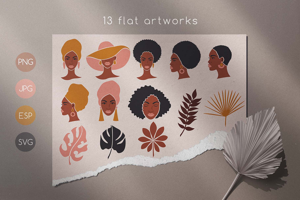 Modern Afro-American Women Set, a Texture Illustration by Illustana (Photo 5 of 16)