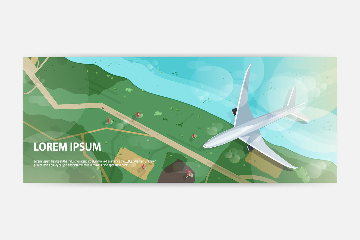 Airplane banners set, a Transportation Illustration by Good Studio (Photo 4 of 5)