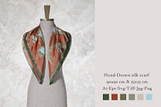Terracotta Bloom Silk Scarf, an Object Graphic by ilustrinna (Thumbnail 3 of 7)
