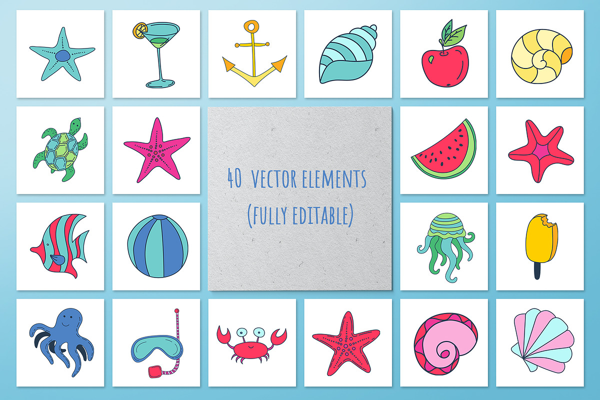 Summertime Vector Collection, an Object Illustration by CARROTDESIGN (Photo 3 of 6)