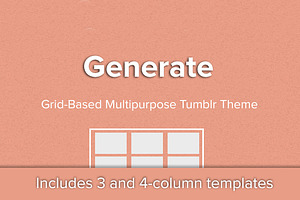Generate - Simple Grid Tumblr Theme, a Websites & App Template by thezinx