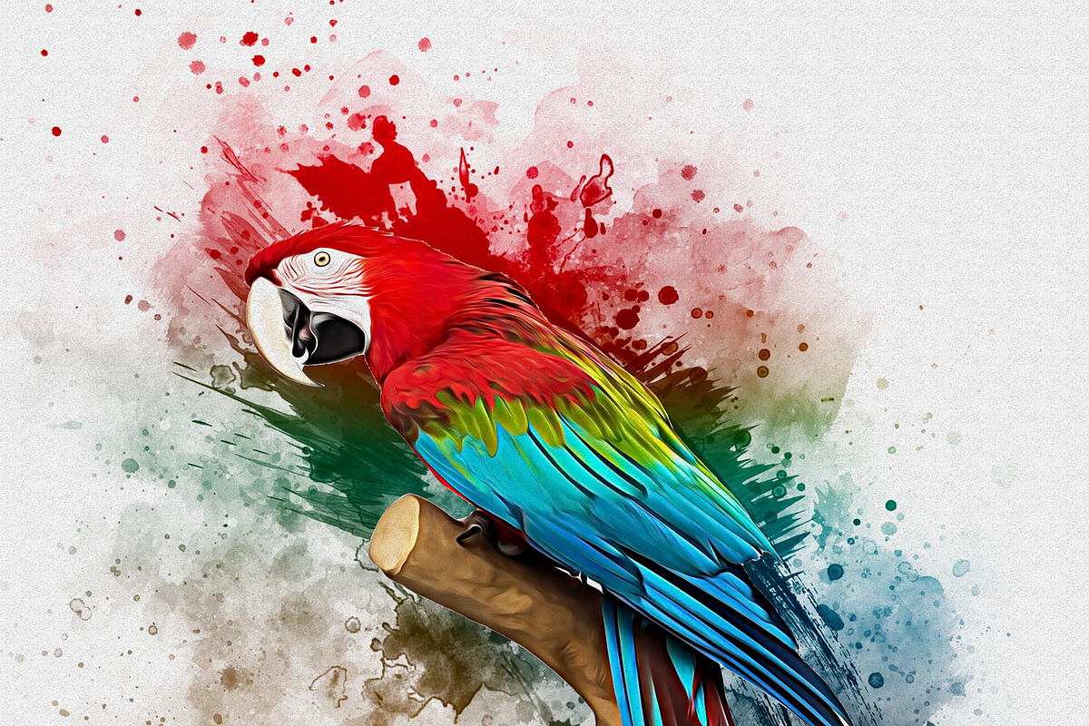 Watercolor Bird Painting Effect, an Action Add-On by Photoshop Action (Photo 11 of 21)