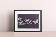 Mountain Scenes Silhouettes Vector 4, an Object Illustration by Seaquint (Thumbnail 3 of 5)