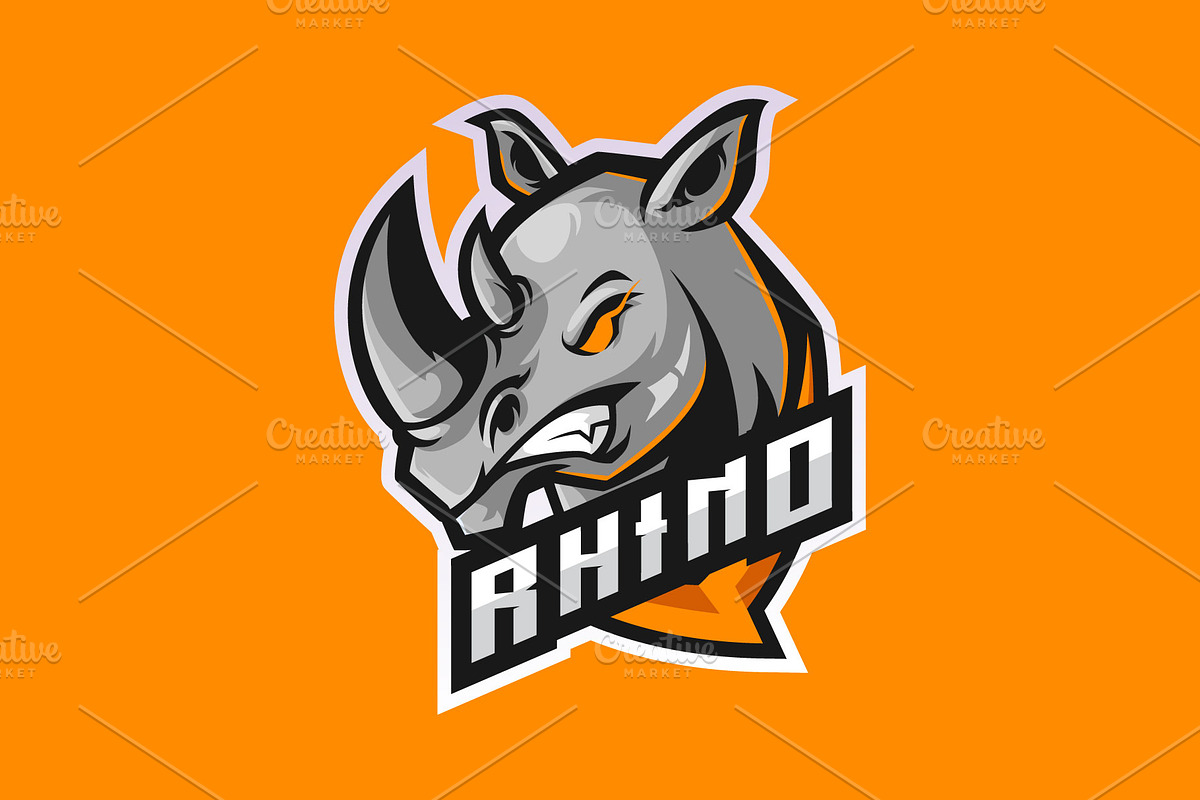 Rhino Mascot Esport Logo, a Branding & Logo Template by prps.std (Photo 2 of 3)