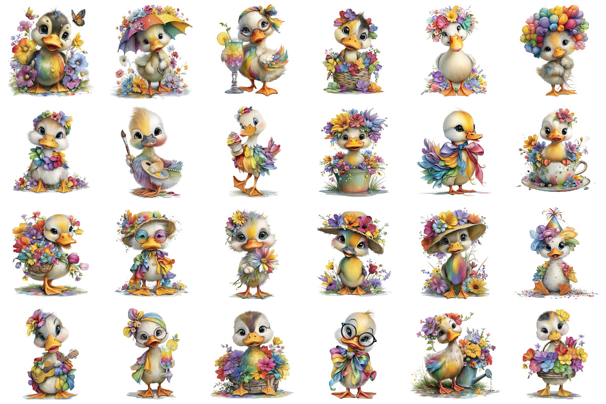 Whimsical Duck Clipart Bundle, an Illustration by designcity5 (Photo 2 of 5)