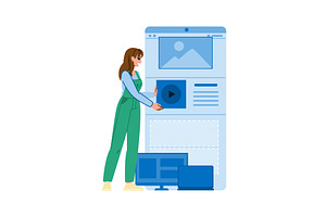 Web designer creating cross platform, a Technology Illustration by pikepicture