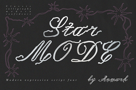 Star Mode Modern Expressive Script, a Script Font by AnMark