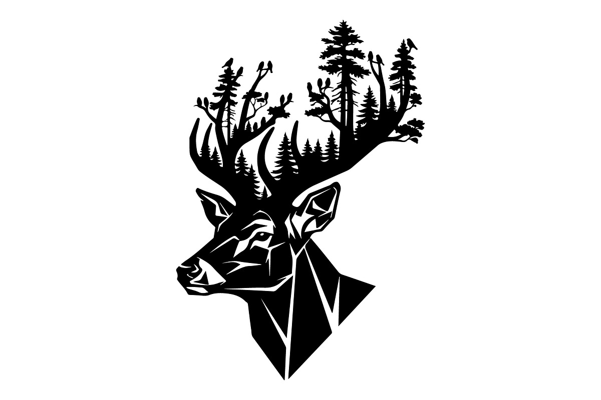 Deer Antler Silhouette Bundle, an Object Illustration by yasushie (Photo 30 of 31)