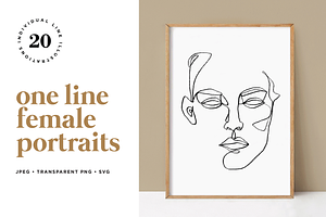 Minimalist One Line Female Portraits