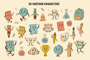 Retro Cartoon School Characters, an Education Illustration by Nadezhda Mikhailova (Thumbnail 2 of 9)