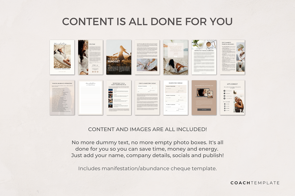 Money Manifesting eBook Canva Templa, a Brochure Template by COACHTEMPLATE (Photo 4 of 9)