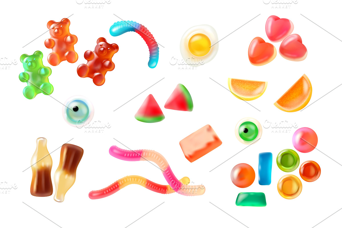 Realistic jelly candy. 3d gummy, a Food Illustration by Stock-Smart-Start