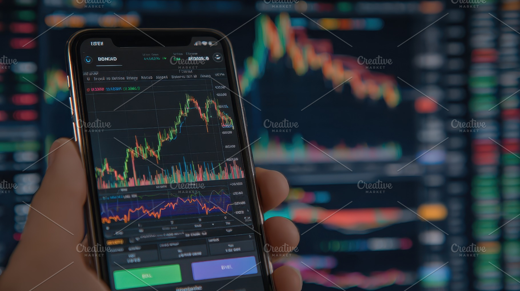 Smartphone displays stock market dat, a Photo by Pixeness Studio