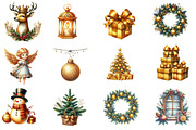 Gold Christmas Clipart, an Illustration by Designworld (Thumbnail 3 of 5)
