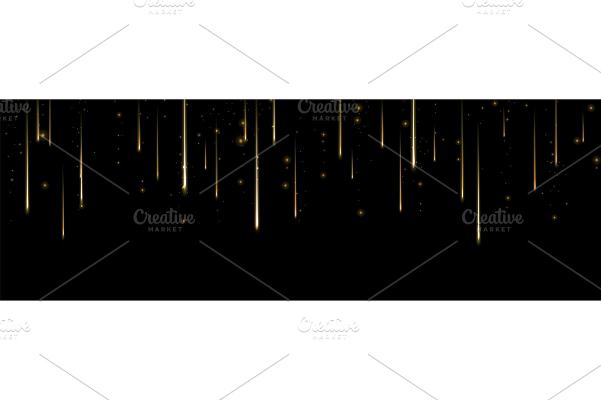 Golden shooting stars cascade, an Illustration by art PVP - market