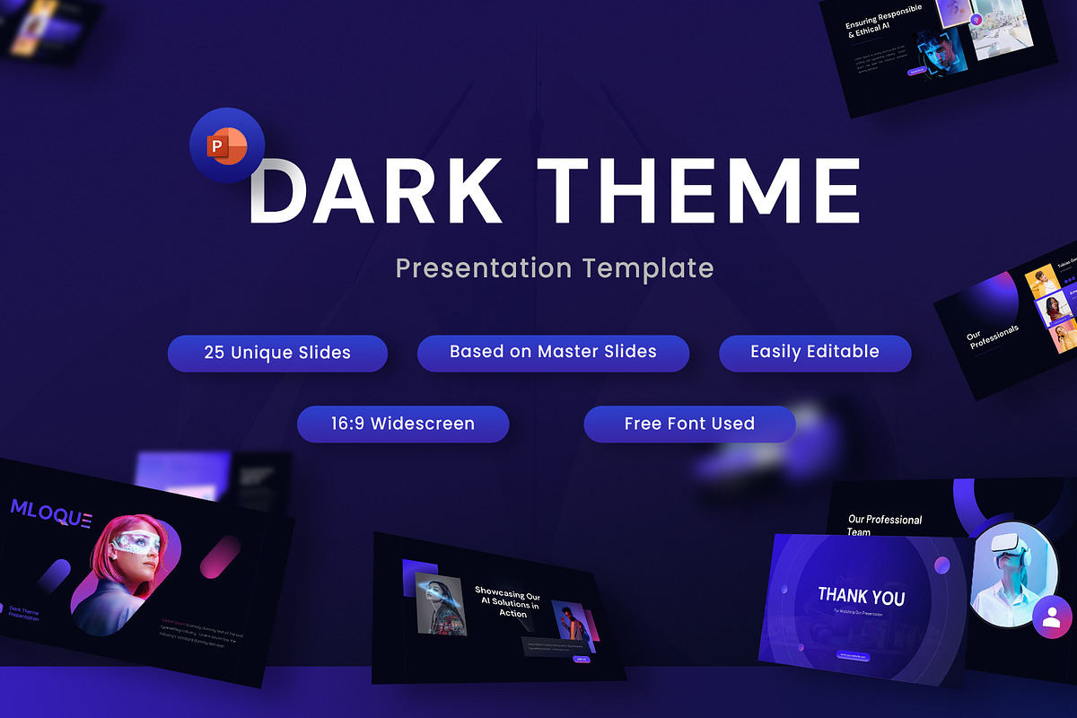 Molque - Dark Theme PowerPoint, a Presentation Template by Premast (Photo 1 of 3)