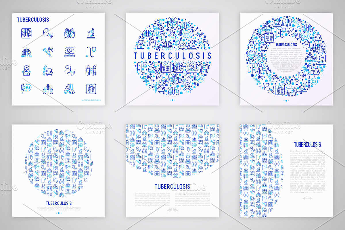 Tuberculosis Icons Set | 30 Template, an Outline Icon by Alex Blogoodf (Photo 7 of 10)