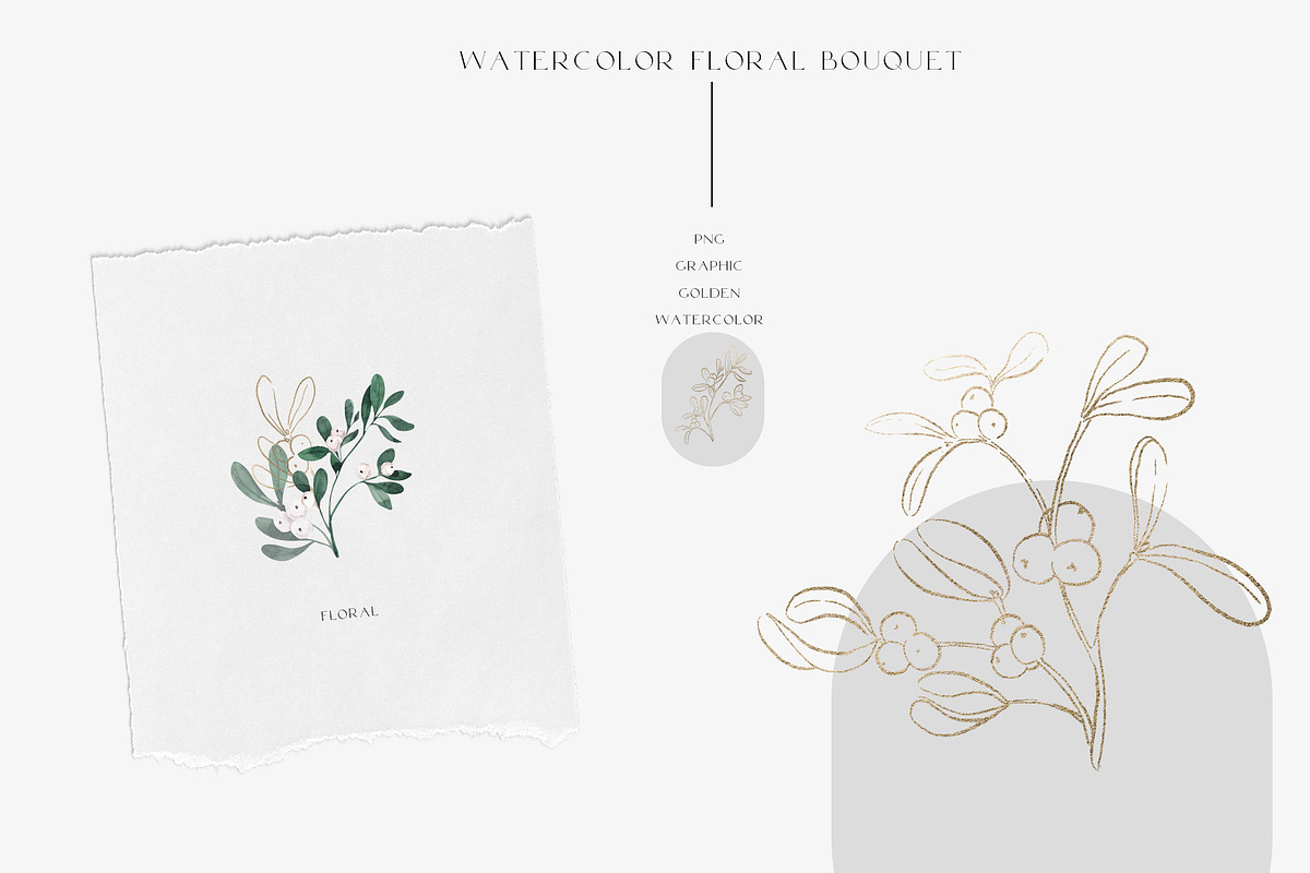 Mistletoe. Watercolor and graphic., a Decorative Illustration by ma_i_vi (Photo 5 of 13)