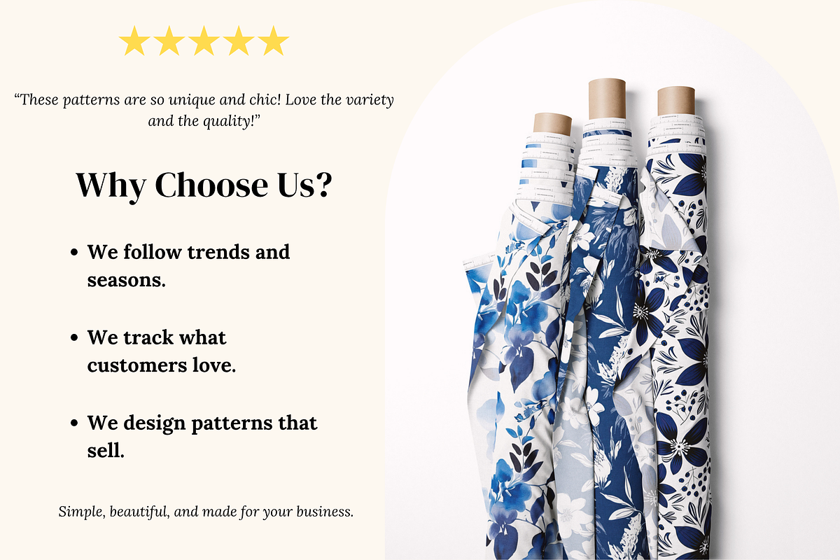 Blue on white floral patterns, a Pattern Graphic by Ninterints (Photo 3 of 18)
