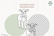 Coquette Easter Outline Bundle, a Seasonal Illustration by TitaLivingArt (Thumbnail 5 of 10)