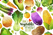 Watercolor Vegetables Clipart, an Illustration by DigitalArtsi (Thumbnail 1 of 3)