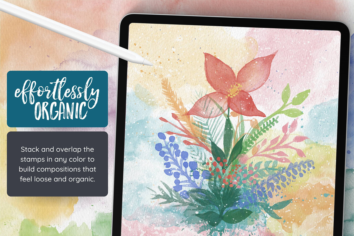 Watercolor Stamps for Procreate, a Brush Add-On by AJ Brushes (Photo 2 of 8)