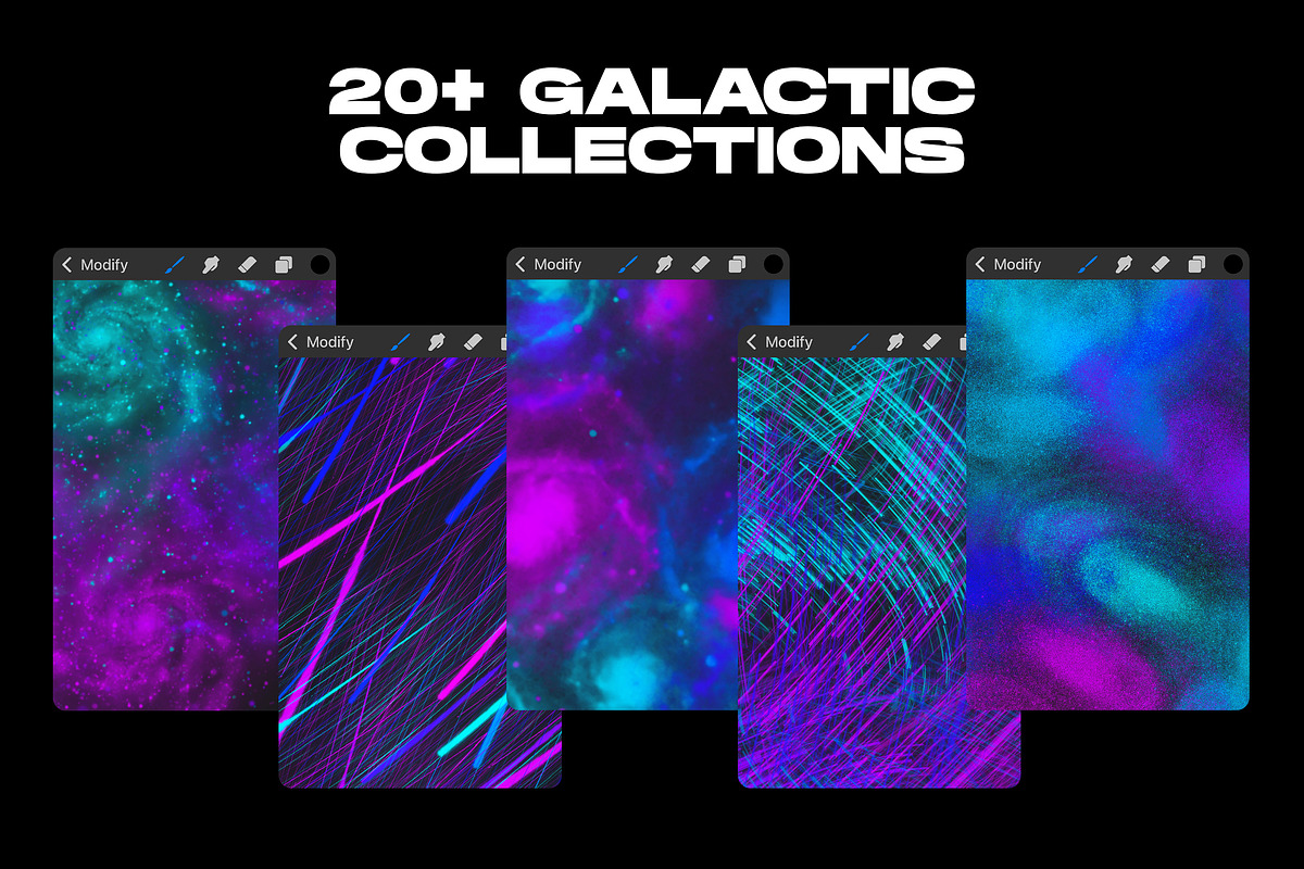 Procreate Galactic Brushes, a Brush Add-On by Nurmiftah