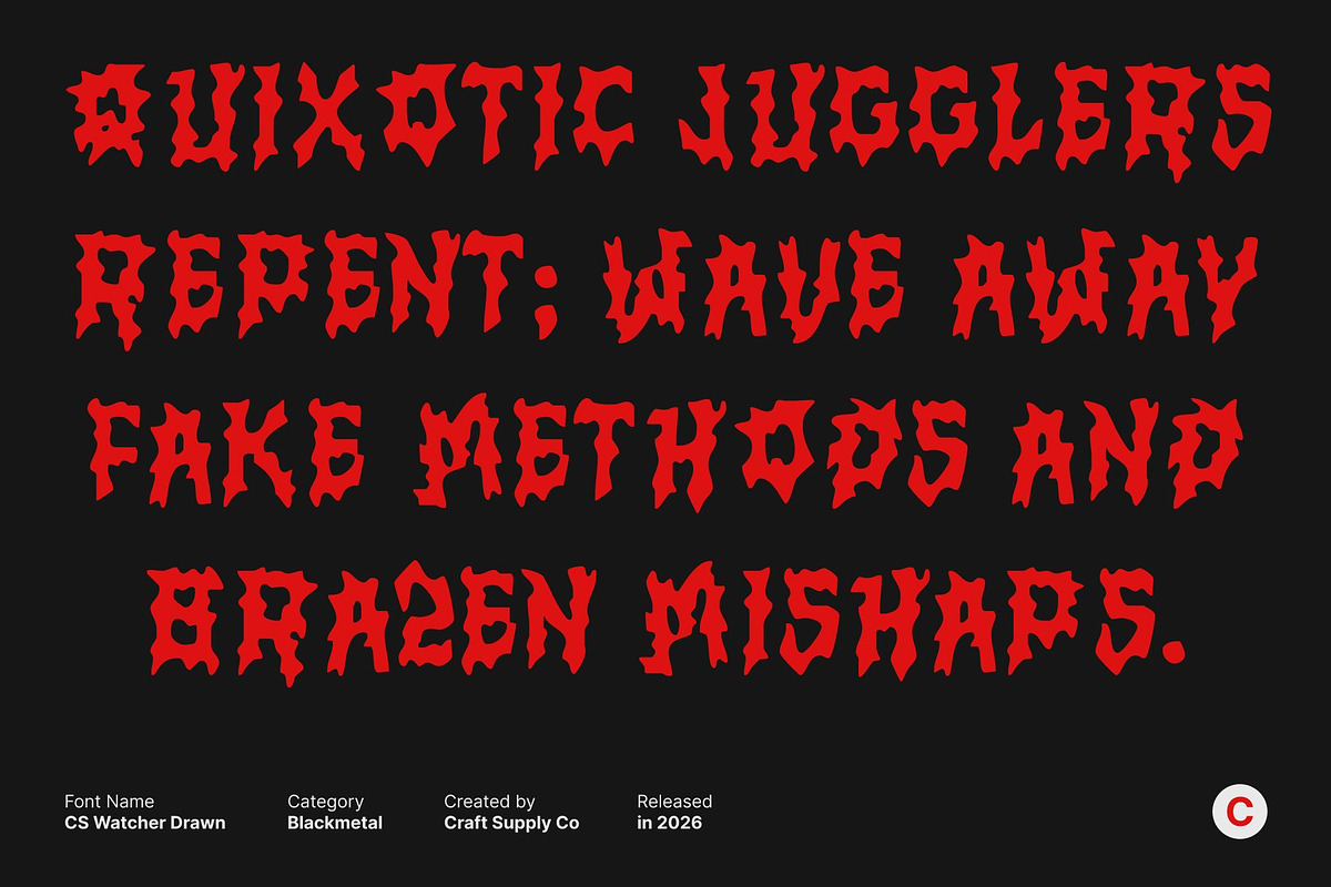 CS Watcher Drawn, a Blackletter Font by Craft Supply Co. (Photo 3 of 8)