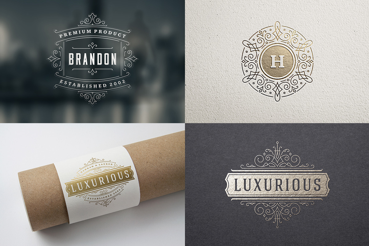 250 ornaments logos & monograms, a Branding & Logo Template by Vasya Kobelev (Photo 8 of 23)