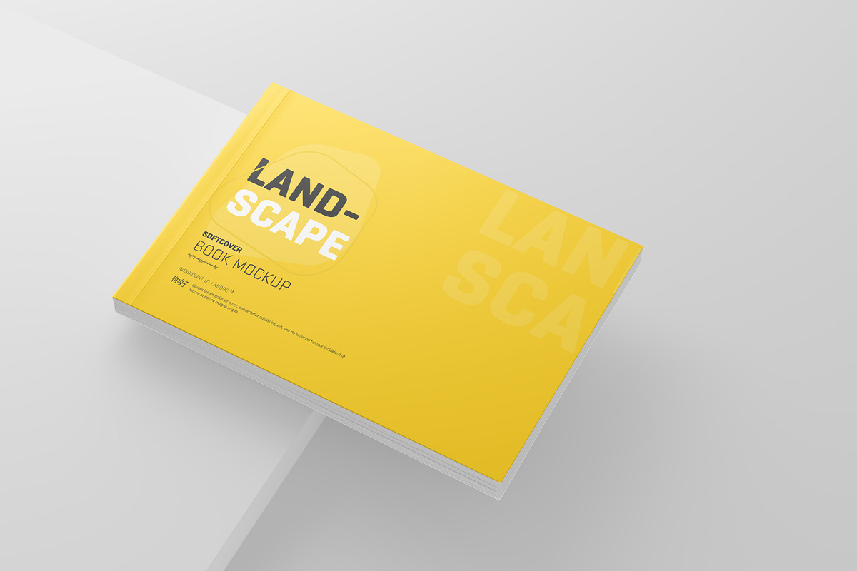 Landscape Softcover Book Mockup, a Mockup by Toasin Studio (Photo 14 of 17)