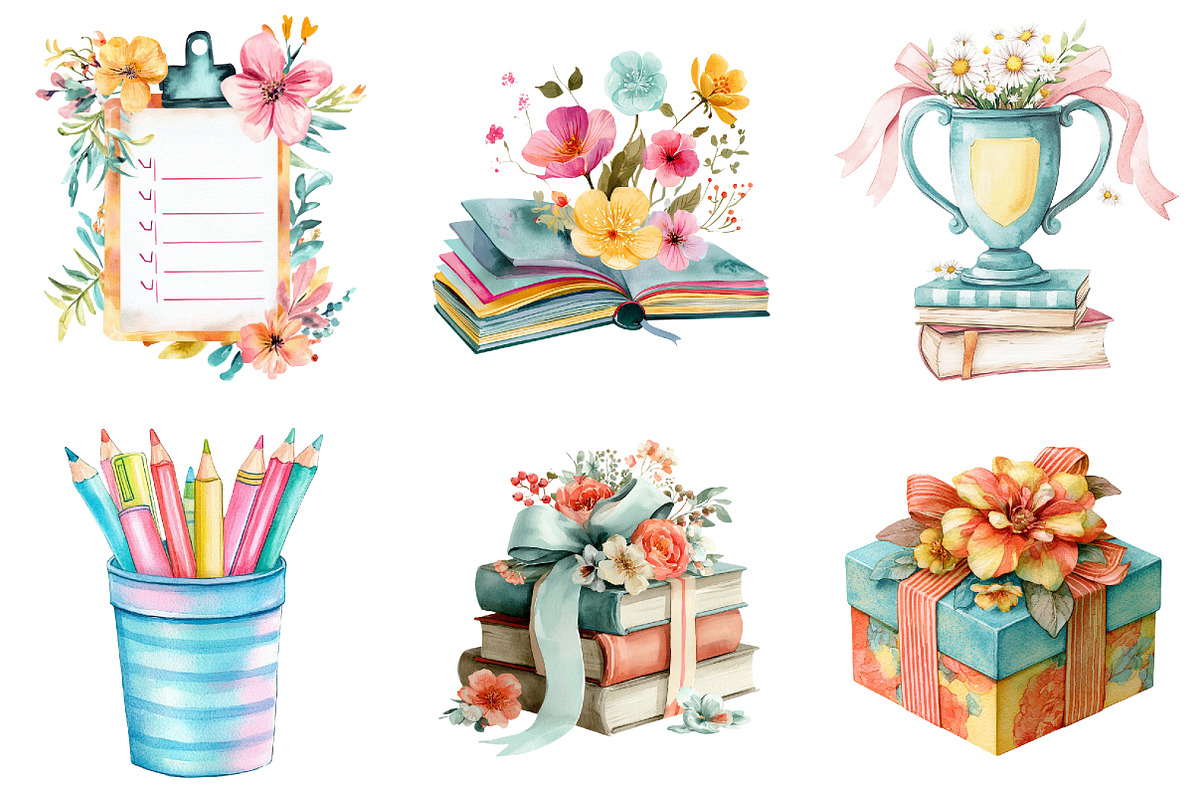 Preppy Back to School Clipart, a Seasonal Illustration by designcity5 (Photo 3 of 5)