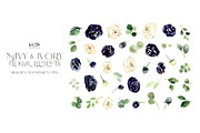 Navy and Ivory with Greenery Flowers, an Illustration by Kim Thoa Designs (Thumbnail 8 of 10)