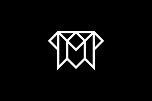 Letter M Diamond Logo Template