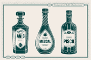 Vintage Spirit Bottle Illustrations, a Food Illustration by TheFoodAtlas (Thumbnail 3 of 9)