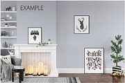 Christmas Frame & Wall Mockup Bundle, a Print Template by Yuri-U (Thumbnail 18 of 22)