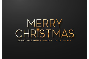 Gold Merry Christmas.