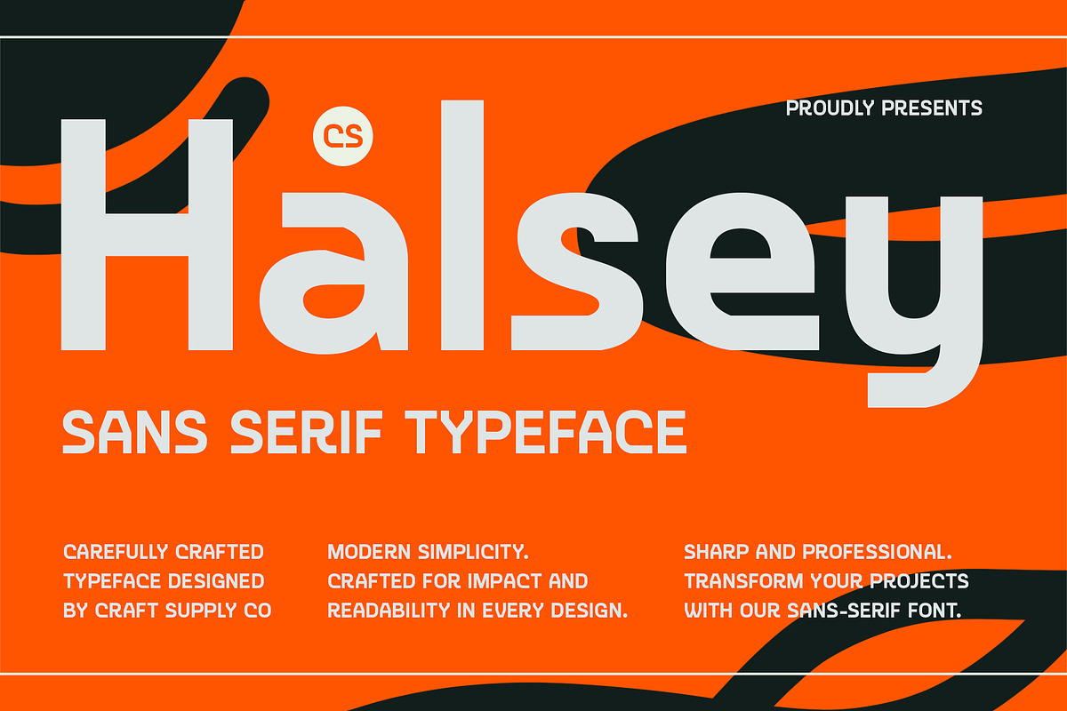 CS Halsey – Sans Serif Typeface, a Sans Serif Font by Craft Supply Co. (Photo 1 of 8)