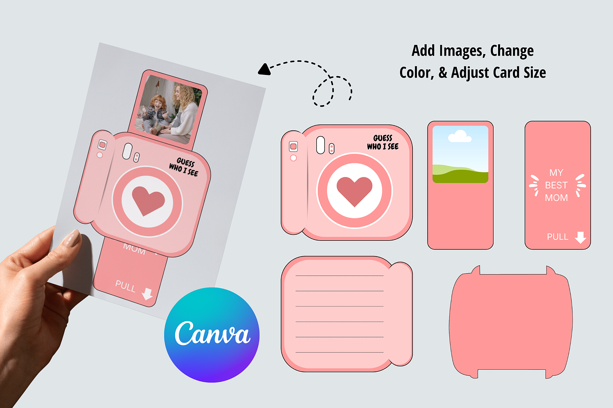 Printable Pull Out Photo Card Canva, a Card Template by Snapybiz (Photo 5 of 11)