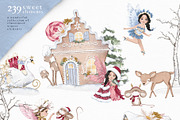 Fairy Christmas-Winter Illustrations, a Seasonal Illustration by Pretty Little Lines (Thumbnail 5 of 16)