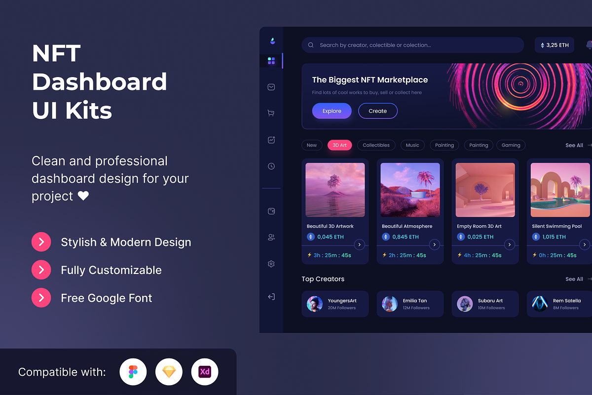 Best UI Kit Bundle NFT Marketplace, a Device Mockup by Sub1Creator