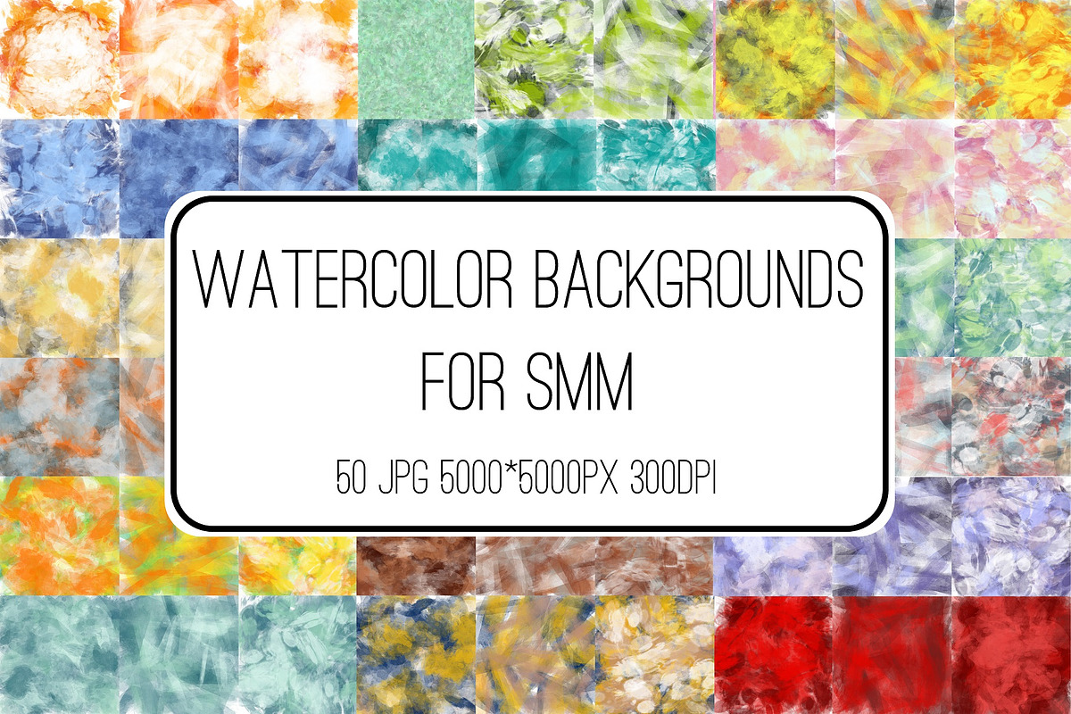 Watercolor backgrounds for SMM, a Texture Graphic by Big Bundles Shop (Photo 1 of 9)